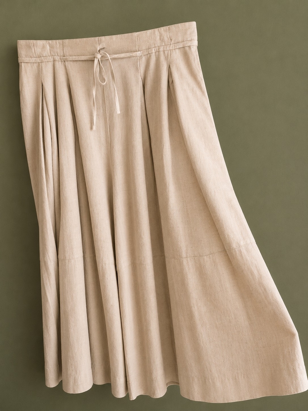 Oli & Hali XL Wide Leg Linen Blend Pants Boho High Rise Pull On Cream Beige Chic - Picture 4 of 13